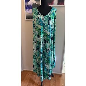 Ava & Grace Womens XL Tropical Palm Leaf Stretch Romper